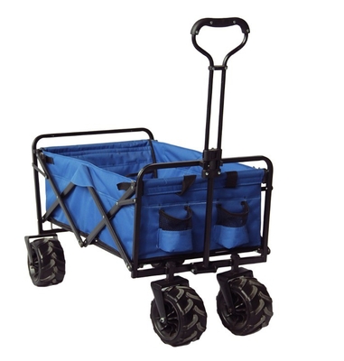 Collapsible Outdoor Garden Beach Folding Wagon with Four-wheel Portable and Practical