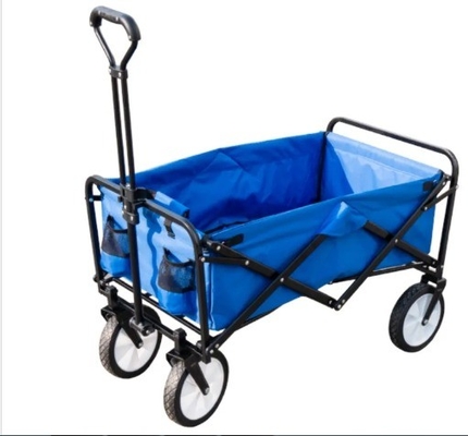 Collapsible Outdoor Garden Beach Folding Wagon with Four-wheel Portable and Practical