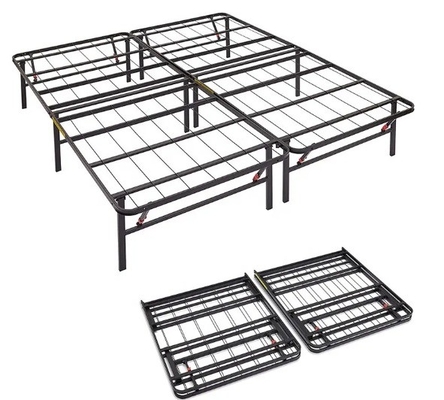 Modern Home Office Folding Metal Bed for Adults Single Size Steel Frame Furniture