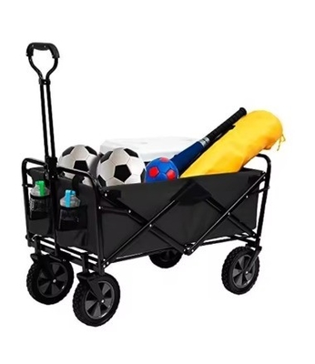 Adjustable Handle Four-wheel Collapsible Heavy Duty Wagon for Beach and Camping