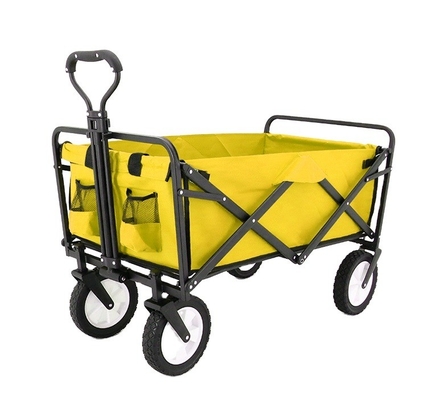Adjustable Handle Four-wheel Collapsible Heavy Duty Wagon for Beach and Camping