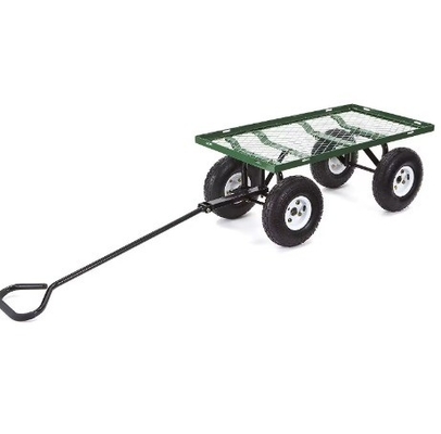 20LBS Capacity Silver Garden Trailer Four-wheel Design for Smooth Transport and Haulin