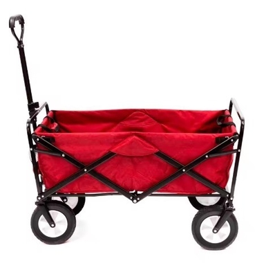 Custom Outdoor Folding Wagon 15LBS Capacity Green Portable Trolley Carrier with Storage