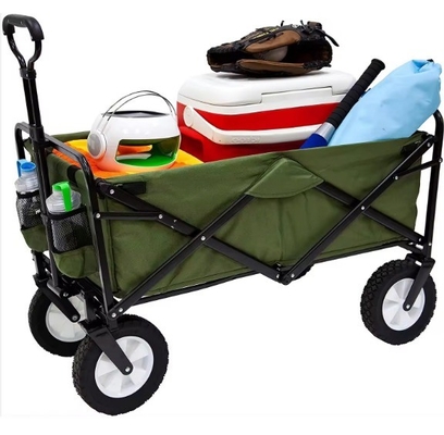 Adjustable Black Red Camping Wagon with 260KGS Weight Capacity 20LBS Capacity