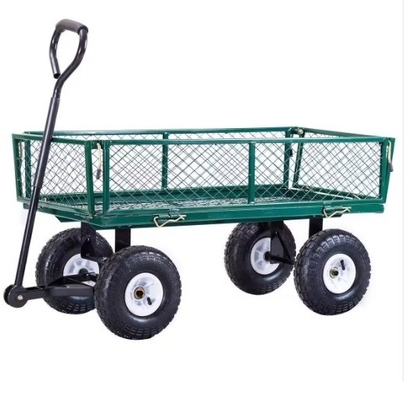 Mesh Structure Heavy-duty Steel Utility Cart for Green Beach Wagon at Qingdao Port