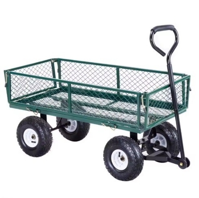 Mesh Structure Heavy-duty Steel Utility Cart for Green Beach Wagon at Qingdao Port