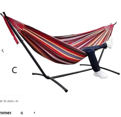 Adjustable Steel Stand Double Hammock for Modern Design Style Camping Bed