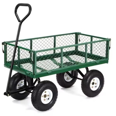 Portable Trolley Green Adjustable Folding Utility Wagon for Outdoor Camping Beach