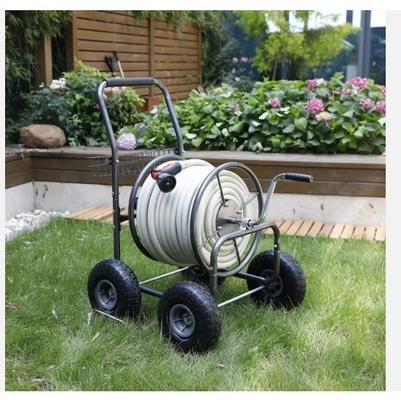 Outdoor Watering 4 Wheels Steel Garden Hose Reel Cart with 60*102*42.5 Dimensions