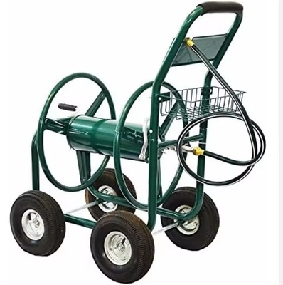 Outdoor Watering 4 Wheels Steel Garden Hose Reel Cart with 60*102*42.5 Dimensions