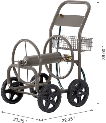 Outdoor Watering 4 Wheels Steel Garden Hose Reel Cart with 60*102*42.5 Dimensions