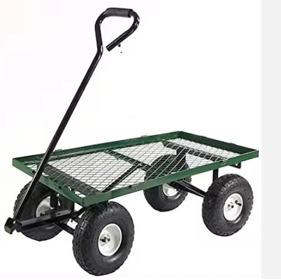 880 Lbs Capacity Mesh Steel Garden Cart Folding Utility Wagon for Outdoor Events Blue