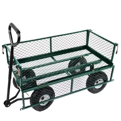 880 Lbs Capacity Mesh Steel Garden Cart Folding Utility Wagon for Outdoor Events Blue