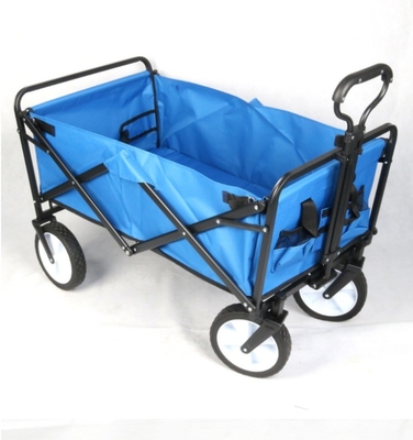 Outdoor Collapsible Wagon with Heavy Duty Capacity and Adjustable Rolling Carts Black