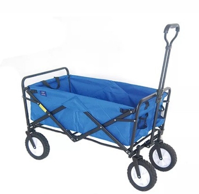 86*46*85 Dimension All-terrain Big Wheels Folding Double Decker Wagon for Tools Blue