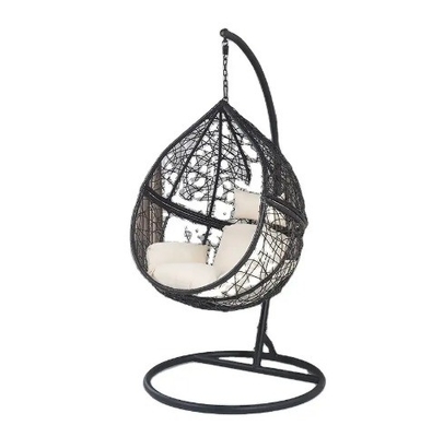 Indoor Outdoor Patio Decor Easy Collapsible Hammock Swing Chair with Fringes and Tassels