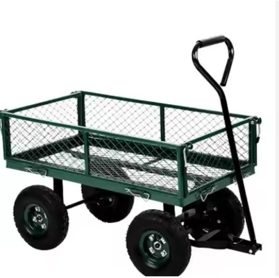 Tools Heavy Duty Mesh Wagon Cart with Removable Sides and Rubber Tire from Qingdao Port