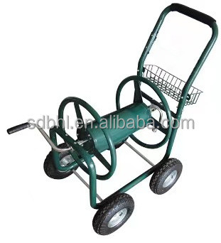 Qingdao Port Heavy Duty Water Garden Hose Reel Cart with Basket Easy to and Durable