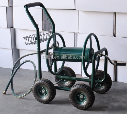 Qingdao Port Heavy Duty Water Garden Hose Reel Cart with Basket Easy to and Durable