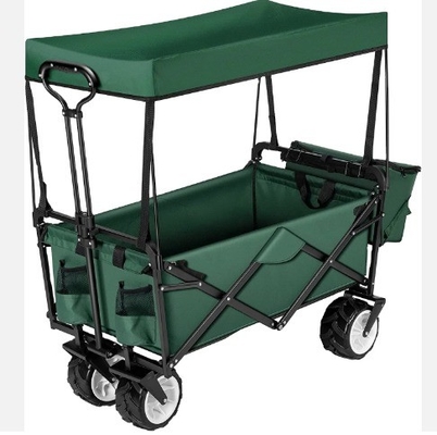 300LBS Capacity Four-wheel Collapsible Folding Garden Cart for Custom Logo and Camping