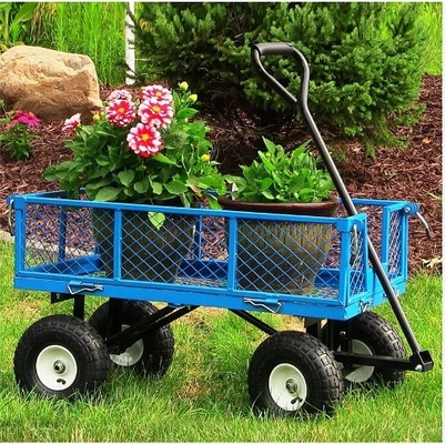 Steel Outdoor Wagon Cart Carrying Tools And Groceries Foldable Beach Trolley