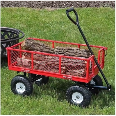 Steel Outdoor Wagon Cart Carrying Tools And Groceries Foldable Beach Trolley