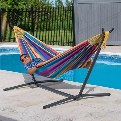 Soft Hammock Swing Chair Lightweight 15.7LBS Canvas Hammock With Stand