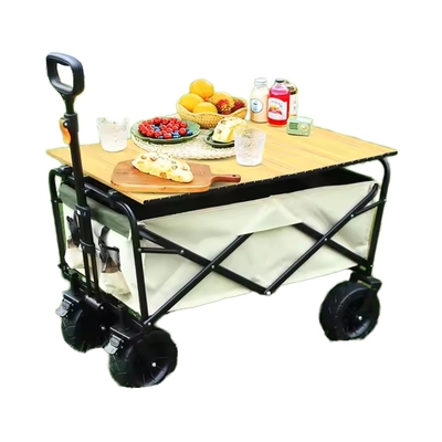 300LBS Iron Collapsible Garden Wagon Foldable With Heavy Duty Capacity
