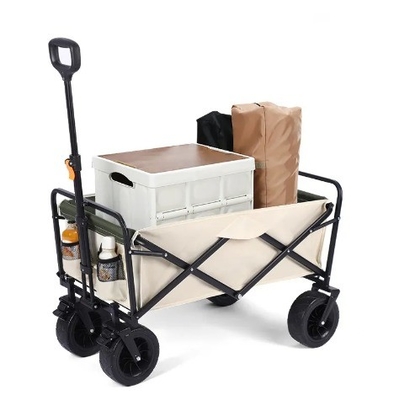 300LBS Iron Collapsible Garden Wagon Foldable With Heavy Duty Capacity