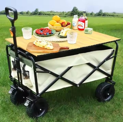 300LBS Iron Collapsible Garden Wagon Foldable With Heavy Duty Capacity