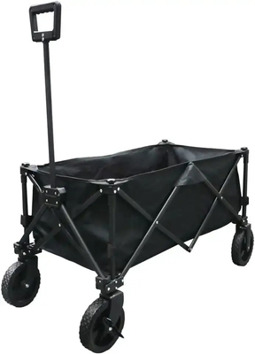 Steel Plastic Four Sided Outdoor Wagon Cart Customizable Folding Wheelbarrow Cart