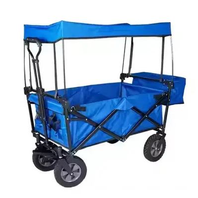 4 Wheels Foldable Shopping Wagon Convenient Folding Cart for General and Easy Transport