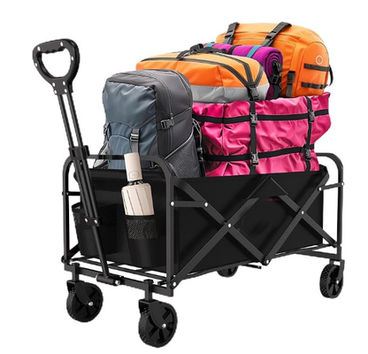 Heavy Duty Folding Utility Wagon For Outdoor Activities 265 Lbs Capacity Perfect For Camping Gardening And Shopping