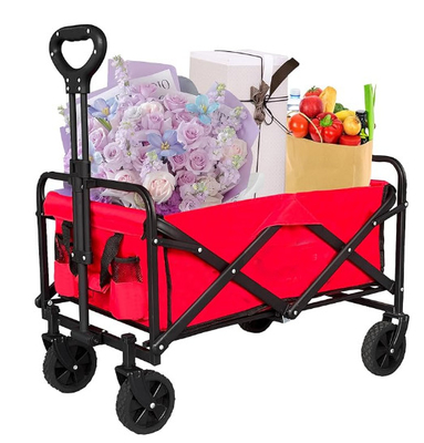 Heavy Duty Folding Utility Wagon For Outdoor Activities 265 Lbs Capacity Perfect For Camping Gardening And Shopping