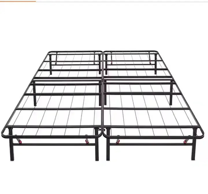 75 X 39 X 14 Inches Folding Metal Bed Frame With Foldable Convenient Metal Legs