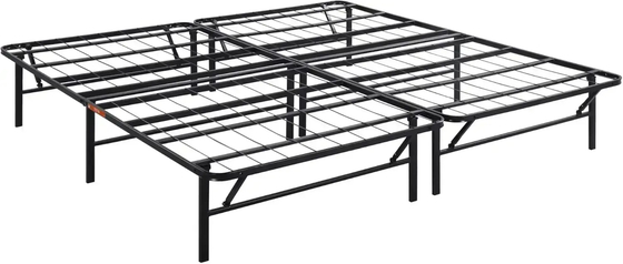 75 X 39 X 14 Inches Folding Metal Bed Frame With Foldable Convenient Metal Legs