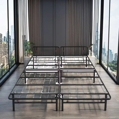 75 X 39 X 14 Inches Folding Metal Bed Frame With Foldable Convenient Metal Legs