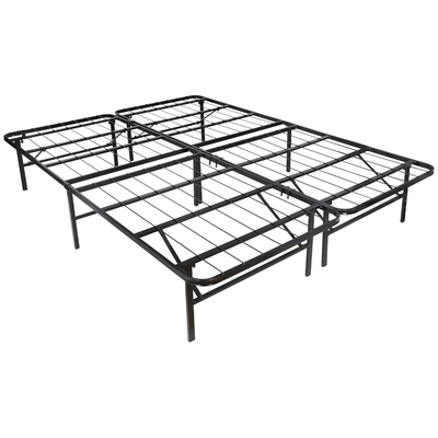 75 X 39 X 14 Inches Folding Metal Bed Frame With Foldable Convenient Metal Legs