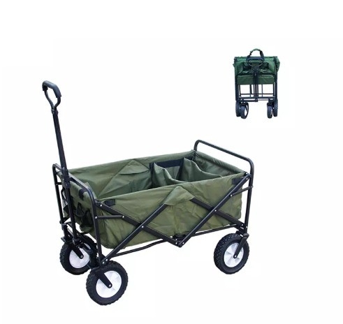 Shopping And Storage Foldable Wagon Cart 260KGS Capacity Folding Beach Trolley