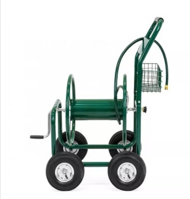 Convenient 4-Wheel Heavy Duty Hose Reel Cart for Outdoor Garden and Yard