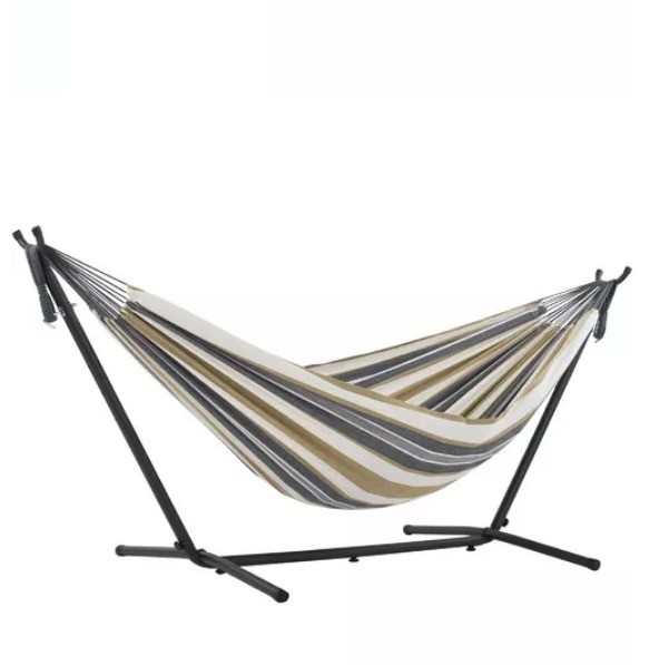 Iron Stand Outdoor Folding Hammock Rust Proof Canvas Camping Hammock