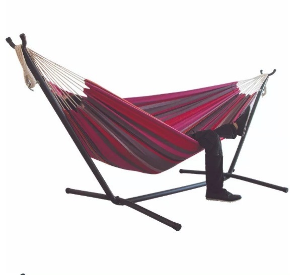 Stainless Steel Canvas Folding Hammock With Stand  200kg Weight Capacity