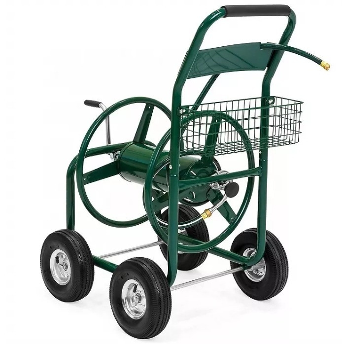 Heavy Duty Garden Cart Four-Wheel Steel Construction for Water Storage and Planting