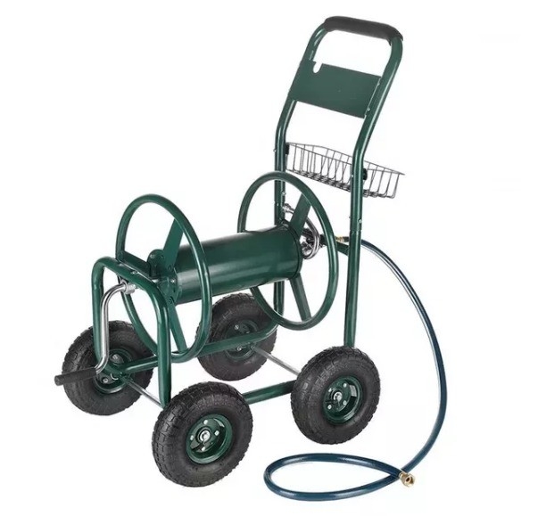 Foldable Pull Wheeled Frame Camping Garden Flower Water Wagon Hose Cart Trolley for Tools