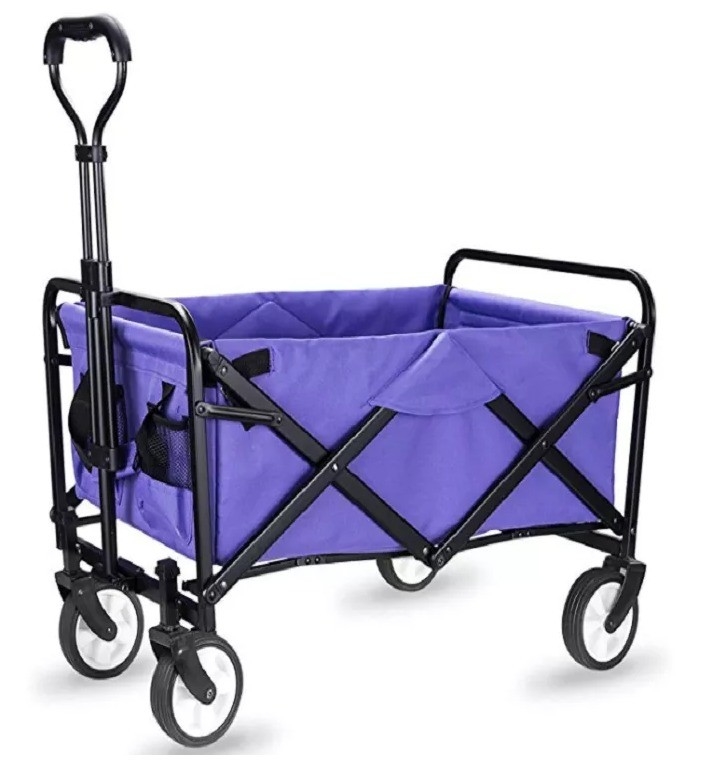 Easy Carrier Foldable Wagon Cart Gardening Convenient 4 Wheel Folding Wagon