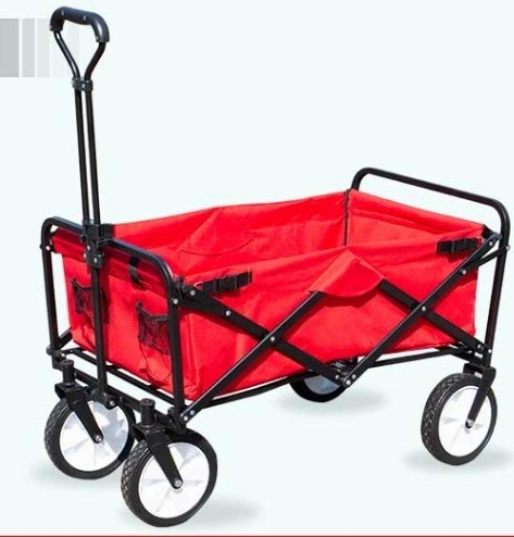Customised Foldable Wagon Cart Four Wheel Iron Platform Collapsible Utility Wagon