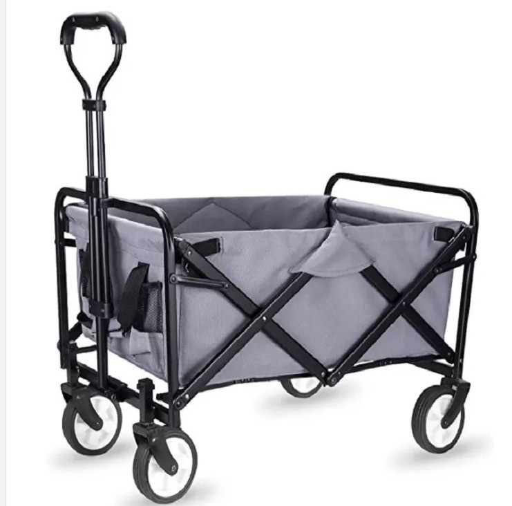 Portable Foldable Wagon Cart Heavy Duty 150kg Beach Wagon Trolley With Four Wheel