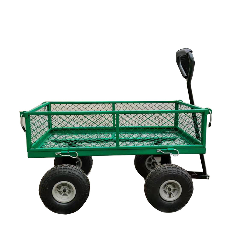 Beige Portable Trolley Cart Great for Camping and Beach Mesh Structure