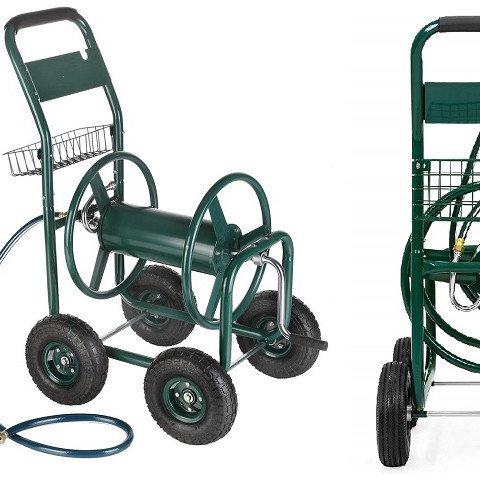 60*102*42.5 Dimension Portable Iron Garden Lawn Watering Sprayer Hose Reel Storage Cart