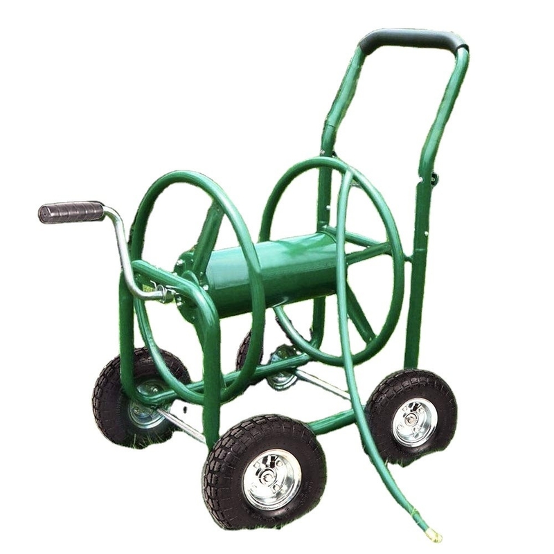 Green Garden Yard Planting Farm Heavy Duty Water Hose Reel Cart 500KGS Weight Capacity